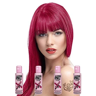Image de Crazy Color Couleur/ Dye de cheveux semi permanent 4x100ml Rouge