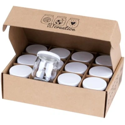 Afbeelding van DIY Creation Set van 12 BOB yoghurtglazen glas met waterdichte deksels, gemaakt in Frankrijk 125 g/143 ml