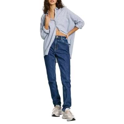 Image de Pepe Jeans Jean fuselé taille haute pour femme Violet, Bleu (Denim cu0), 32W / 32L