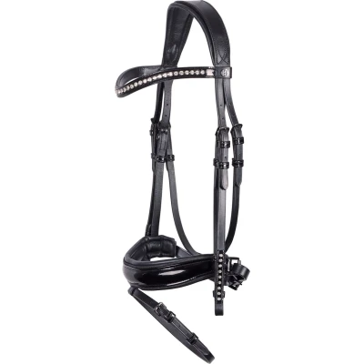 Afbeelding van Harry&#039;s Horse Hoofdstel Diamond Lacque Zwart Pony