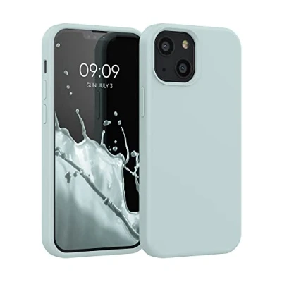 Afbeelding van kwmobile telefoonhoesje geschikt voor Apple iPhone 13 mini Hoesje met siliconen coating Smartphone case in cool mint
