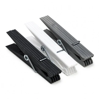 Afbeelding van Wasknijpers 24 stuks (Kunststof, Wit/Zwart/Grijs)