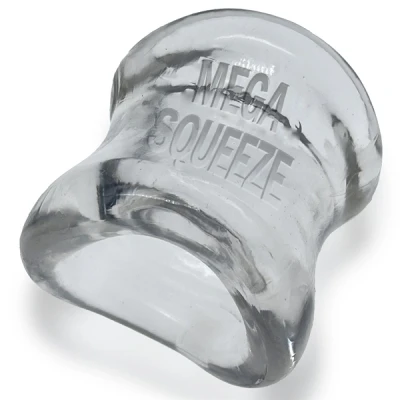 Afbeelding van Oxballs Mega Squeeze Ergofit Ballstretcher Doorzichtig GRATIS TOY bij iedere bestelling v.a. 40,
