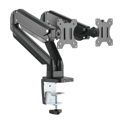 Afbeelding van Deltaco Arm 0351 Gasgedreven Monitor 2 Schermen Bureaustandaard 17 32 inch Max 2x 8kg Zwart