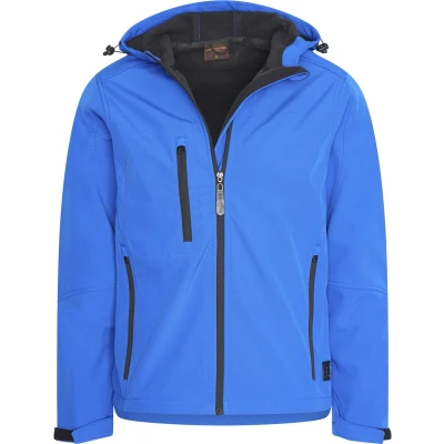Afbeelding van Warme en winddichte softshell jasjes Jas met kap Koningsblauw L