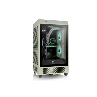 Afbeelding van Thermaltake The tower 200 Mini PC behuizing Lichtgroen 2 voorgeïnstalleerde ventilators, Zijvenster, Stoffilter