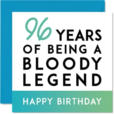 Afbeelding van Grappige verjaardagskaart voor mannen en vrouwen Being A Legend Ninety Six Sixth Happy Birthday Card hem, haar, overgrootvader, oma, 145 mm x mm, humoristische geschenken,