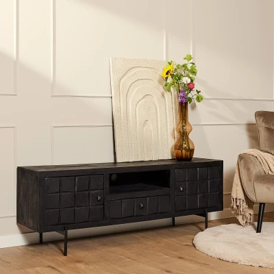 Afbeelding van Tv meubel Brandy Zwart 180 cm