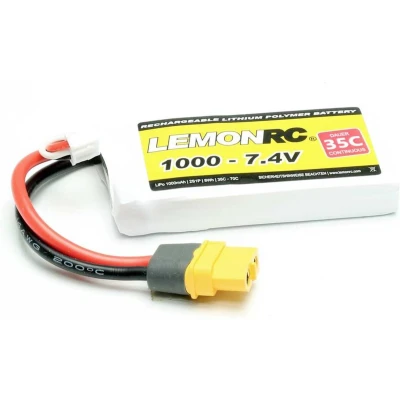 Afbeelding van LemonRC LiPo accupack 7.4 V 1000 mAh Aantal cellen: 2 35 C Softcase XT60