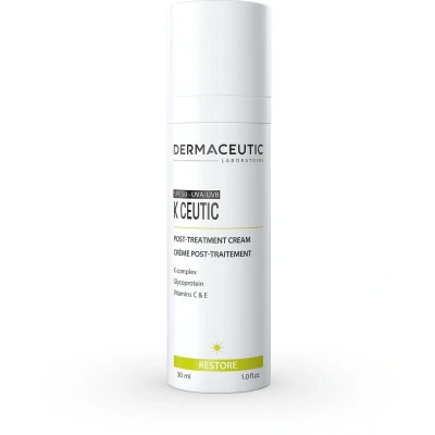 Afbeelding van K Ceutic Crème Visage Apaisante &amp; Réparatrice Soin Concentré Post Traitement Anti Rougeurs Peau Abîmée Complexe K, Vitamines C E Protection UV SPF 50 Hypoallergénique 30ml Dermaceutic