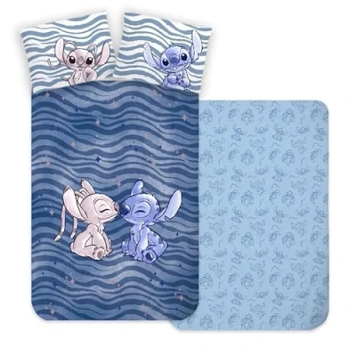 Afbeelding van Lilo and Stitch Peuterdekbedovertrek Blue Stripes 100 x 135 cm Katoen