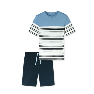 Afbeelding van Schiesser Pyjama, Heren, Maat: 50, Pacific blue