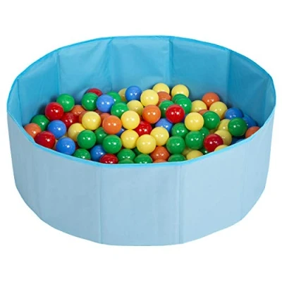 Afbeelding van Selonis Veelkleurige Ballenbad Opvouwbaar Zwembad 100 Ballen Voor Kinderen, Blauw: Geel/Groen/Blauw/Rood/Oranje