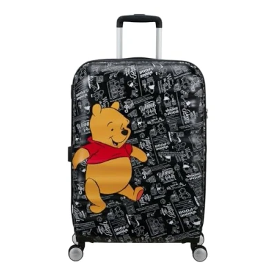 Image de American Tourister Wavebreaker Disney FL Spinner M, valise, 67 cm, 64 L, multicolore (Winnie l&#039;ourson)
