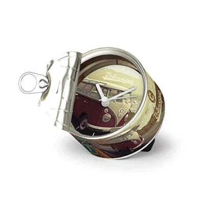Afbeelding van BRISA VW collectie Volkswagen T1 Combi bus tafelklok, magnetische klok, MyClock ook personaliseerbaar, fotocadeau (Highway 1)