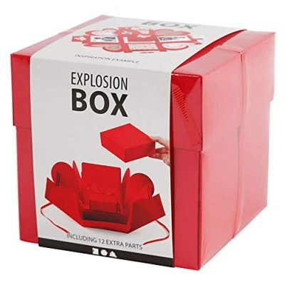 Afbeelding van Explosion Box, 7x7x7,5+12x12x12 cm, Rood, 1 Stuk