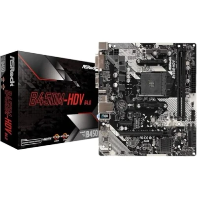 Afbeelding van ASRock B450M HDV R4.0 Moederbord Socket AMD AM4 Vormfactor Micro ATX chipset AMD® B450