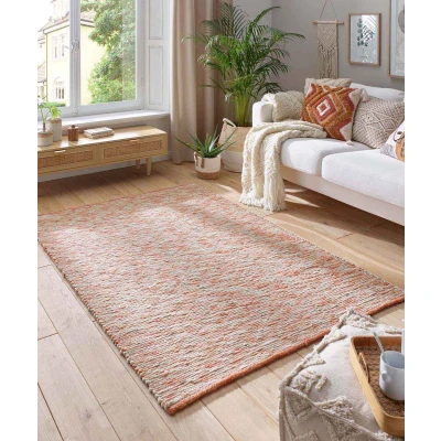 Afbeelding van Wollen Tapijt/Vloerkleed Kaia Rood/crème 250x340 Cm 100% Wol