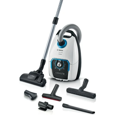 Afbeelding van Bosch Serie 8 ProSilence BGB75XSIL stofzuiger met zak, 650 W, 69 decibel, wit