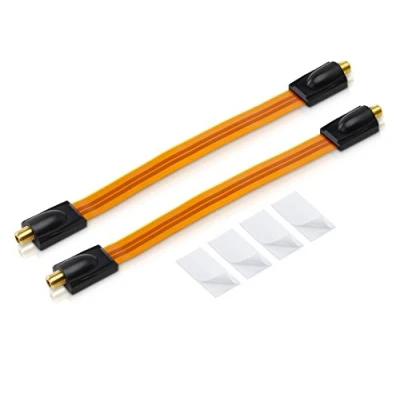 Afbeelding van conecto CC50244 2 stuks raamdoorvoer voor coaxiale satellietkabel met kleefpunten, verguld, 26 cm, koper