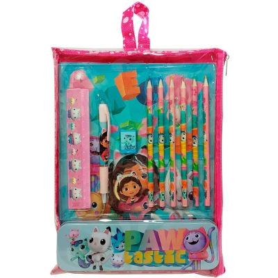 Afbeelding van Gabby`s Dollhouse Schrijfwarenset Etui met Potloden, pen, lineaal Schoolset Schoolspullen Poppenhuis