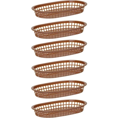 Afbeelding van Serveer Mandjes Fast Food Stijl Bruin 6 St. 275x175x(H)38mm Hendi 426296
