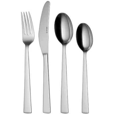 Afbeelding van Sola Bestekset Eclipse 6 Persoons Signature collectie 24 delig Vaatwasserbestendig Zilverwit Edelstaal 18/10 RVS Zilver