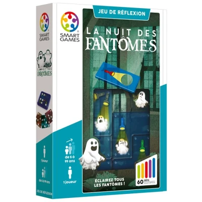 Afbeelding van SmartGames Nacht van de geesten Denkspel Verlicht alle 60 uitdagingen op verschillende niveaus 1 speler vanaf 6 jaar, blauw, zwart, wit