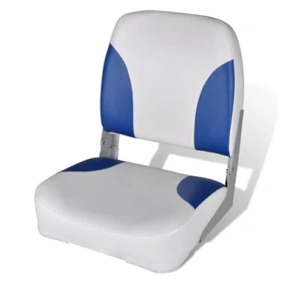 Afbeelding van Bootstoelen 2 St Inklapbare Rugleuning 41X36X48 Cm Blauw Wit