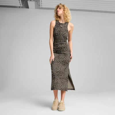 Afbeelding van Puma LEO LUXE SLIM Dress Maxijurk, Dames, Maat: Small, Black