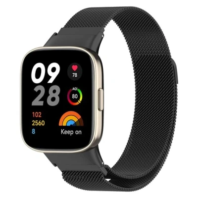 Afbeelding van Milanese bandje Zwart Xiaomi Redmi Watch 3 RVS