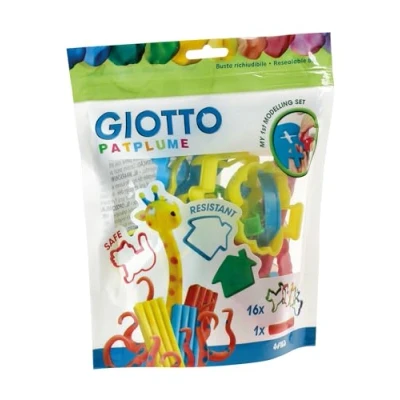 Afbeelding van Giotto Patplume Plastic Bag Of 12 Clay Cutters + 1 Wooden Roller