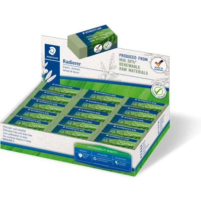 Afbeelding van Staedtler gum Eco, olijfgroen, ft 43 x 19 13 mm 30 stuks