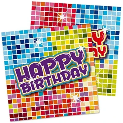 Afbeelding van Servet Birthday Blocks 16 stuks