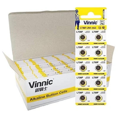 Afbeelding van 10 stuks Vinic LR41, L736F, AG3 alkaline knoopcel