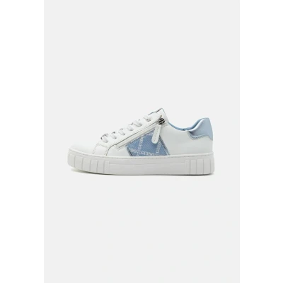Afbeelding van Marco Tozzi Guido Maria Kretschmer Sneakers laag, Dames, Maat: 36, White/light blue Hoogwaardig imitatieleer