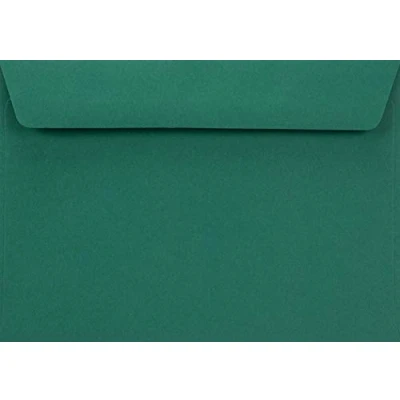 Afbeelding van Netuno 25 enveloppen in donkergroen, C6, 114 x 162 mm, met rechte klep, zelfklevend, 90 g, Burano, Engels, groen, hoogwaardige, elegante voor wenskaarten, bruiloft, verjaardag, Kerstmis
