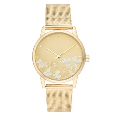 Afbeelding van Nine West Mesh polshorloge voor dames, Goud, armband