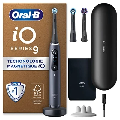 Afbeelding van Oral B iO 9 Elektrische tandenborstel, zwart, 3 borstels, 1 reisetui oplader