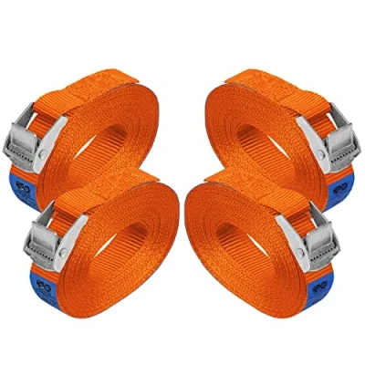 Afbeelding van Sjorband spanband bevestigingsband met klemgesp draagvermogen tot 250 kg DIN EN 12195 2, 4 stucks 2.5 cm x 6 m