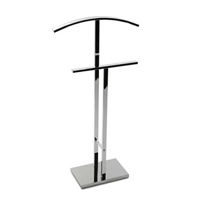 Afbeelding van Versa Lund Multifunctionele nachttas met 2 zitstokken, kledingkast voor heren of dameskleding, slaapkamertas, afmetingen (h x b l) 100 20 52 cm, staal, kleur: zilver