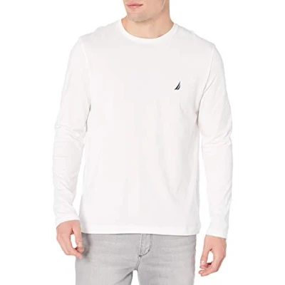 Afbeelding van Nautica Heren J Class Logo Long Sleeve T shirt, Briljant wit