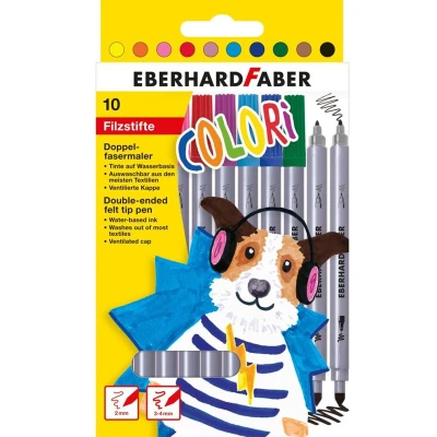 Afbeelding van Eberhard Faber Ef 550010 Viltstiften Duo 0,8+1 3Mm Assorti Etui À 10Stuks