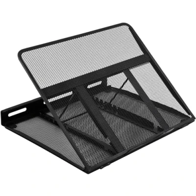 Afbeelding van Amazon Basics Verstelbare en ergonomische ventilatiestandaard voor laptops tot 17,3 inch, 33 x 28,7 18,5 cm, zwart