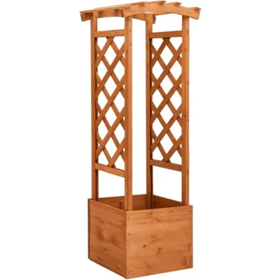 Afbeelding van Latwerkplantenbak met boog 49x39x130 cm vurenhout