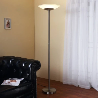 Afbeelding van Lindby LED vloerlamp Ragna, nikkel, metaal, dimbaar
