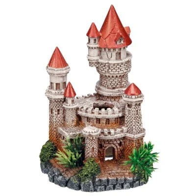 Afbeelding van Nobby aqua deco kasteel met planten 12 x 10,5 18 cm