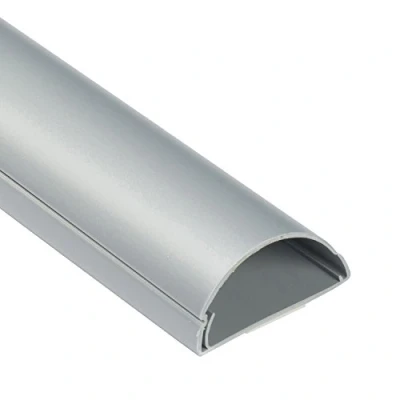 Afbeelding van D Line 50 x 25 mm, decoratieve sierlijst van halve cirkel,1M5025A 1 m, aluminiumeffect, mm