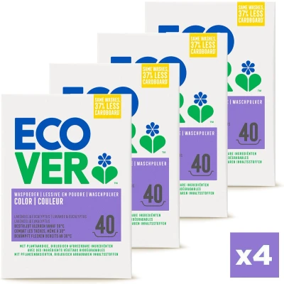 Afbeelding van Ecover Waspoeder Kleur Voordeelverpakking 160 Wasbeurten Herstelt