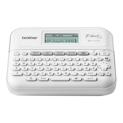 Image de Brother P Touch PT D410 Étiqueteuse Noir et blanc transfert thermique 18 mm de large 180 dpi jusqu&#039;à 20 mm/sec USB outil coupe impression par 5 lignes aperçu avant miroir verticale mu